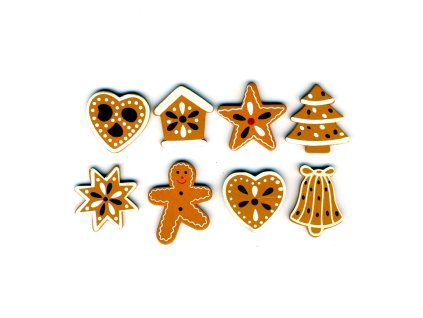 Dekorace (24ks/sac) dřevěné samolepící