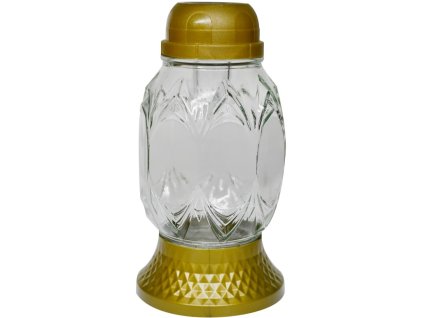 Madona Hřb.Sklo LED 21 cm gotika zlatá