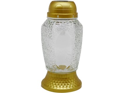 Madona Hřb.Sklo LED 21 cm průhled zlatá