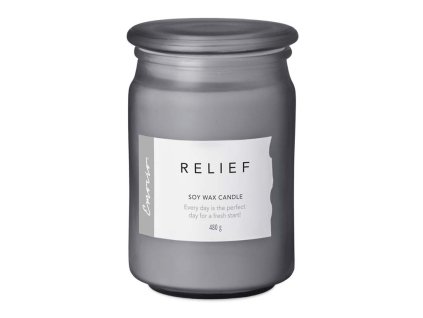 Emocio Wellness vonná svíčka se skleněným víčkem Relief, sojová 93x142mm