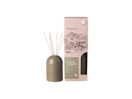 Emocio keramický Diffuser Lime Basil & Mandarine, 150ml + vonná stébla
