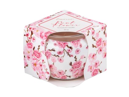 Emocio Sklo Dekor Pink Flower, vonná svíčka 70x62 mm
