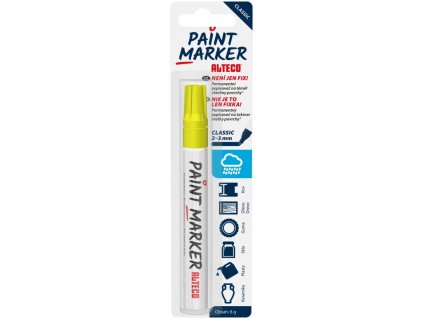ALTECO permanentní popisovač Paint Marker Classic žlutý