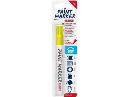 ALTECO permanentní popisovač Paint Marker SLIM žlutý