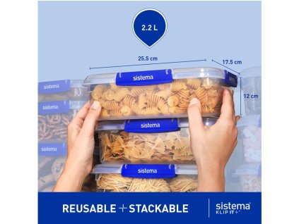 Sistema Vodotěsná krabička na potraviny KLIP IT PLUS 4 klipy 2,2 l