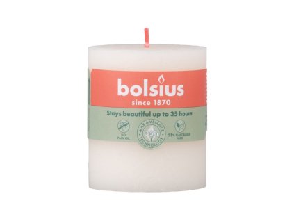 Bolsius svíčka válec Rustic Shine Soft Pearl krémová 68x80mm