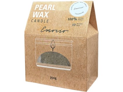 Emocio sypaný vosk 350 g Cashmere + 10 ks knotů – vonný, zelený