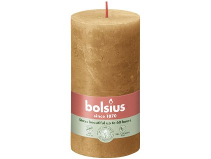Bolsius Rustic Shine válec 68x190 mm – Spice Brown (hnědá)