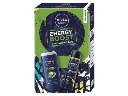 Nivea dárková sada pro muže Energy Boost (sprchový gel 250ml + antiperspirant 150ml)