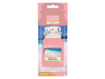 YANKEE CANDLE PINK SANDS VŮNĚ DO AUTA - PAPÍROVÁ AUTO VISAČKA