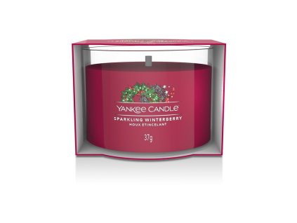 YANKEE CANDLE VOTIVNÍ SVÍČKA PLNĚNÁ VE SKLE SPARKLING WINTERBERRY