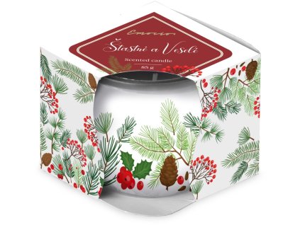 Emocio Vonná svíčka ve skle Šťastné a veselé 70×62 mm
