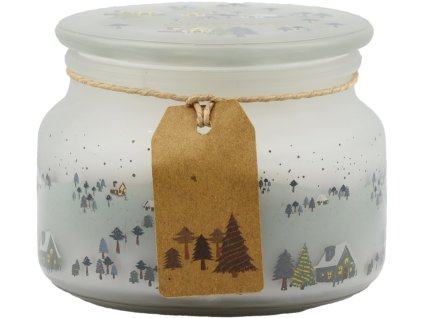 Emocio Vonná svíčka ve skle Winter Wonderland 100×79 mm se skleněným víčkem