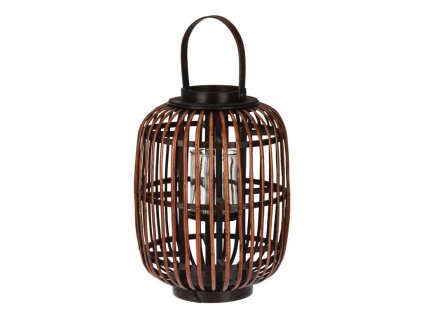 Proutěná lampa s uchem se závěsem na svíčku, přírodní 325x415mm