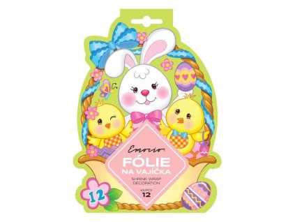 Balení fólií na vajíčka 12 ks – mix motivů zajíčků a kuřátek, 210×155 mm