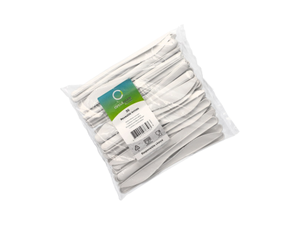 Nůž BIO 18,5 cm polypropylen bílý 50 ks