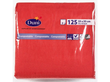 Duni Ubrousky 33 cm 2vrstvé červené 125 ks