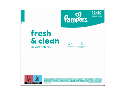 Pampers wipes (12x80/fol) Fresh Clean