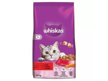 Whiskas granule s hovězím 1400g