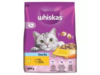 Whiskas granule sterile s kuřecím 800g