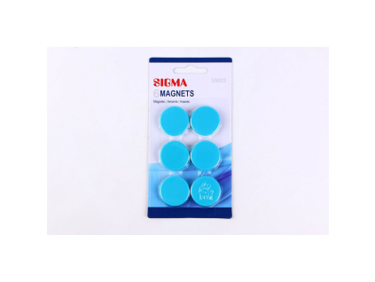 SIGMA Magnety 32 mm modré 6 ks