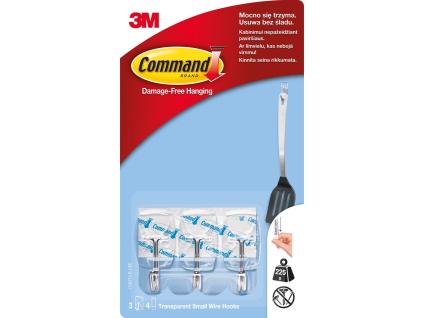 COMMAND Háčky čiré 3M max. 225 g 3 ks