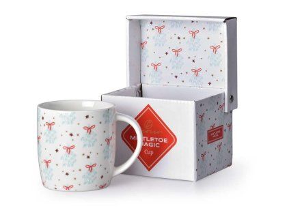 Hrnek keramický 380ml MISTLETOE MAGIC v dárkové krabičce, bílá