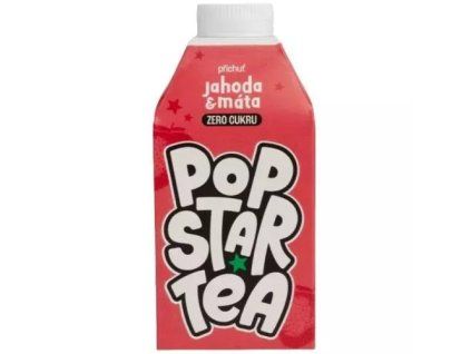 Popstar Tea ledový čaj jahoda máta zero 0,5L