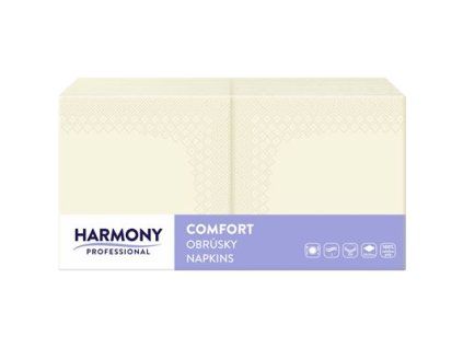 HARMONY Ubrousky 2vrtsvé cream/krémové 33 x 33 cm 250 ks