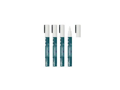 METRO PROFESSIONAL Popisovač 1 - 2 mm bílý 4 ks