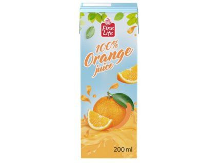 Fine Life pomeranč 100% 27 x 200 ml