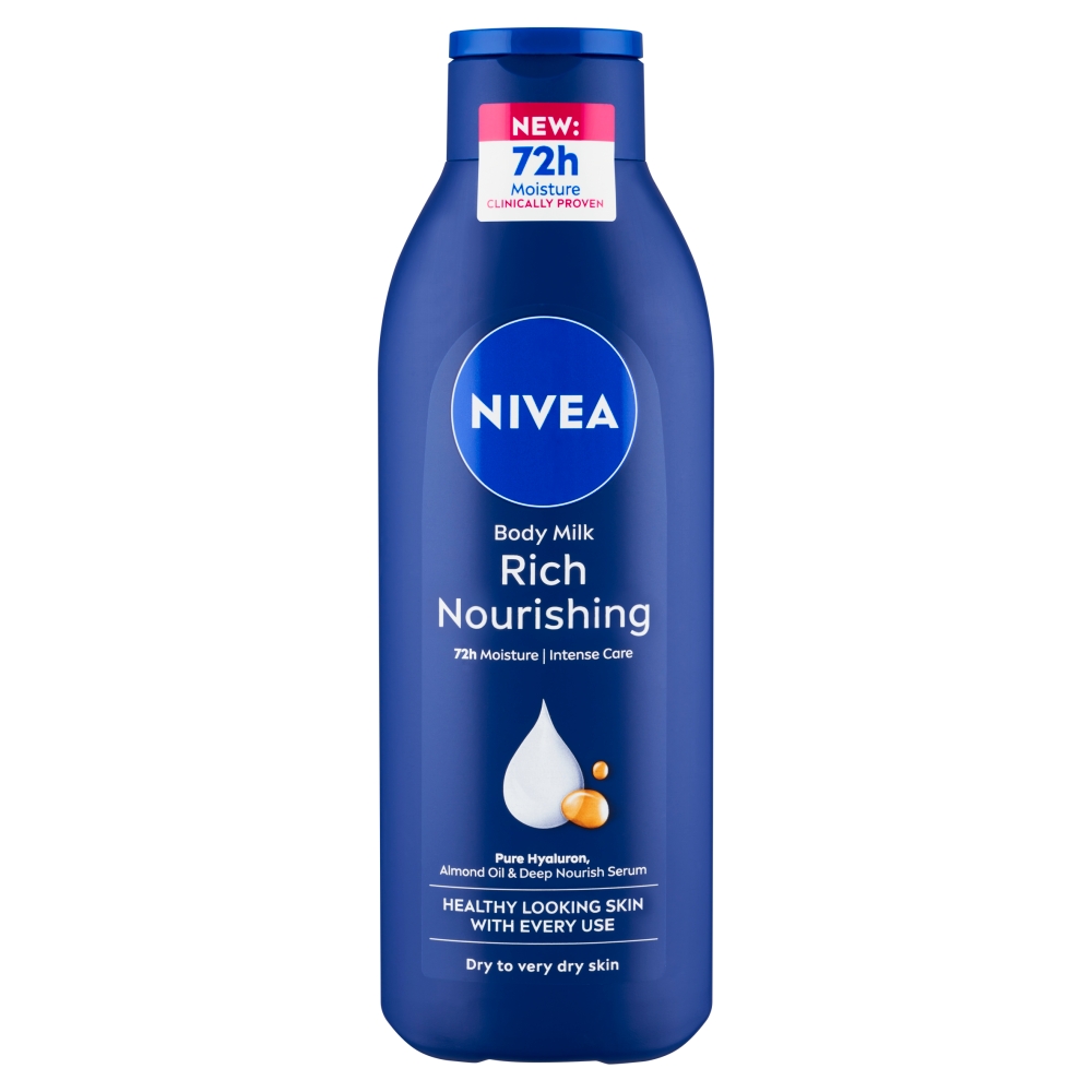Nivea Body Milk Rich Nourishing vyživující tělové mléko pro suchou pokožku 250 ml