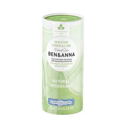 Ben & Anna Tuhý deodorant Sensitive - Citrón a limetka, 40 g