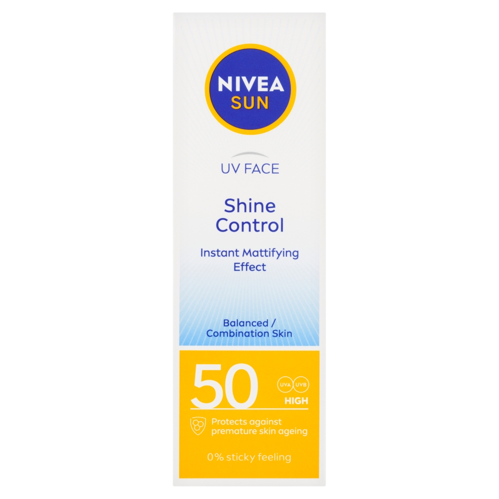 Levně Nivea Sun Pleťový krém Shine Control SPF 50, 50ml
