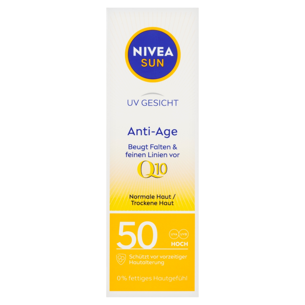 NIVEA SUN pleťový krém na opalování proti vráskám Q10 SPF 50 50 ml
