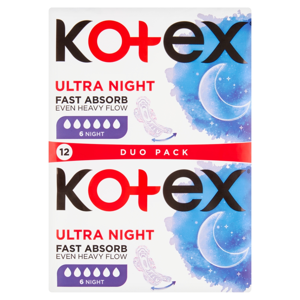 Levně KOTEX vložky (12ks/fol) DUO ultra noční
