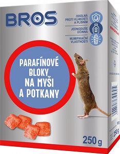 BROS paraf bloky na myši a potkany 250g