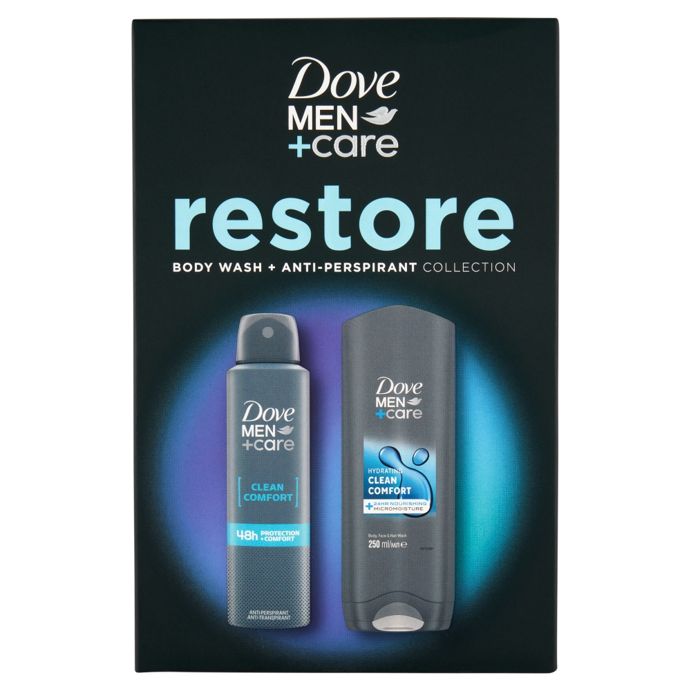Dove men dárková sada pro muže CLEAN RESTORE (sprchový gel 250mlantiperspirant 150ml)