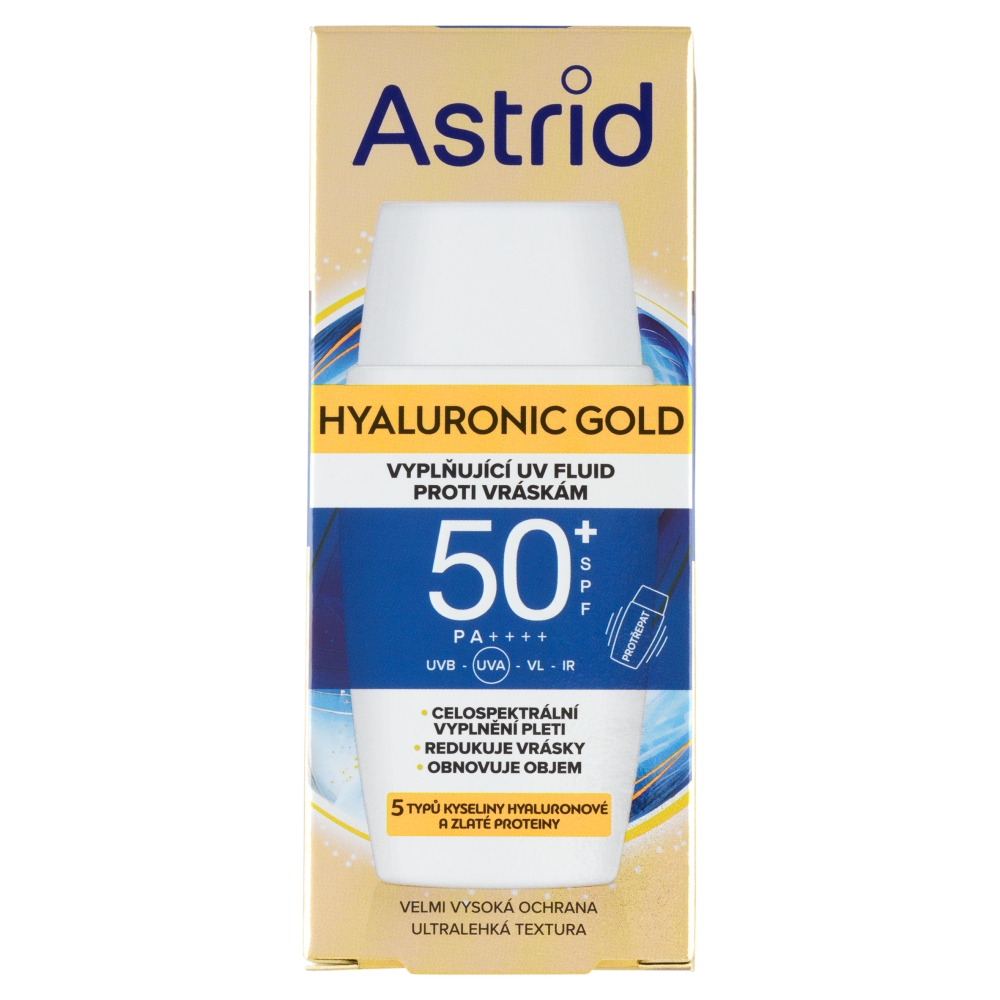 Levně Astrid UV fluid 50ml Hyaluronic Gold