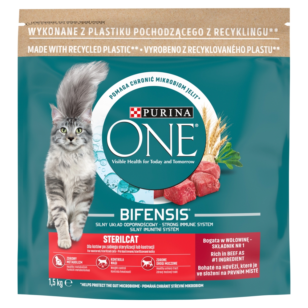 Purina ONE granule 1,5kg sterilcat hověz