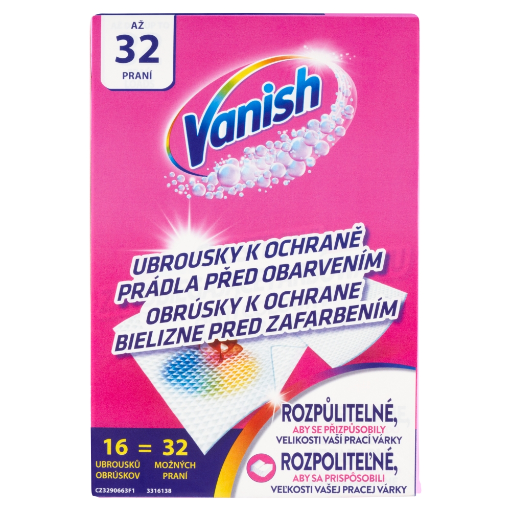 Vanish ubrousky (16 ks/kra) až 32praní