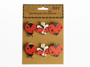 Kolíčky dřevěné 6ks beruška