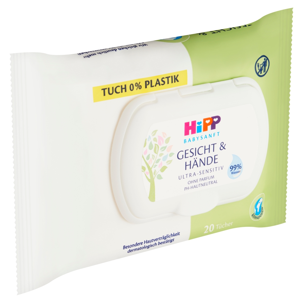 HiPP Ubrousky na obličej&ruce (20ks/fol)