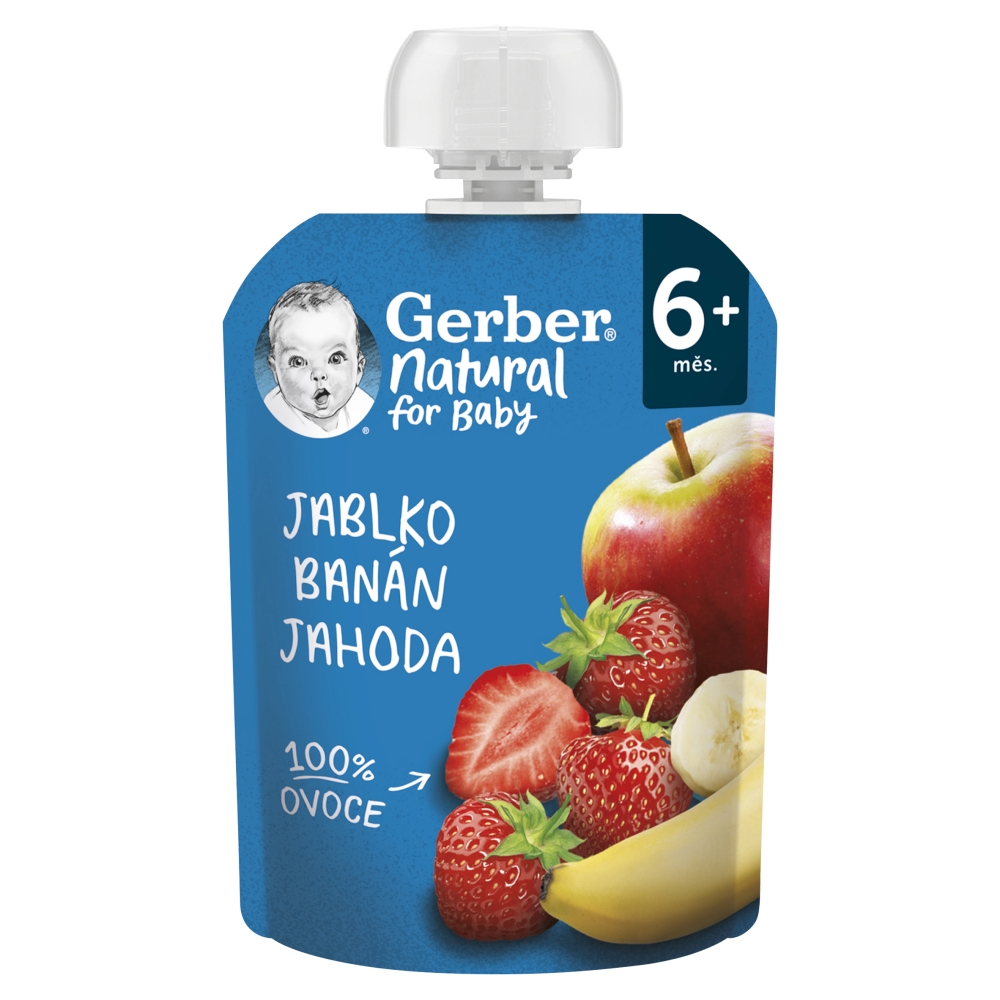 Levně Gerber Natural kapsička jablko banán jahoda 16 x 90 g