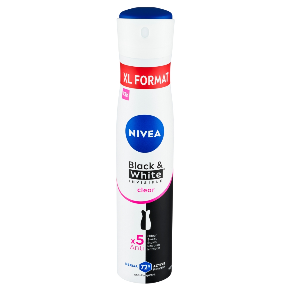 NIVEA Spray AP 200ml Black&White Clear