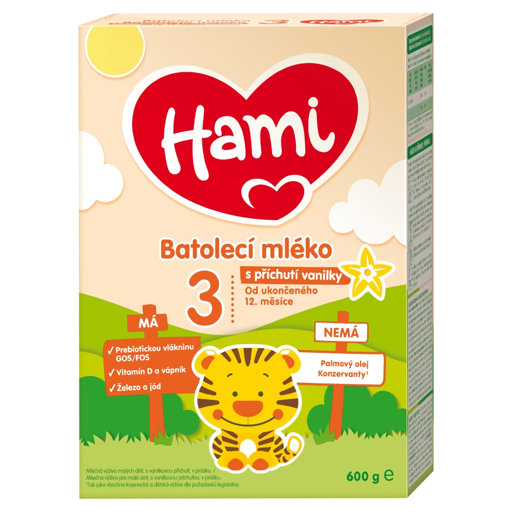 Hami 3 s příchutí vanilky 5x600 g