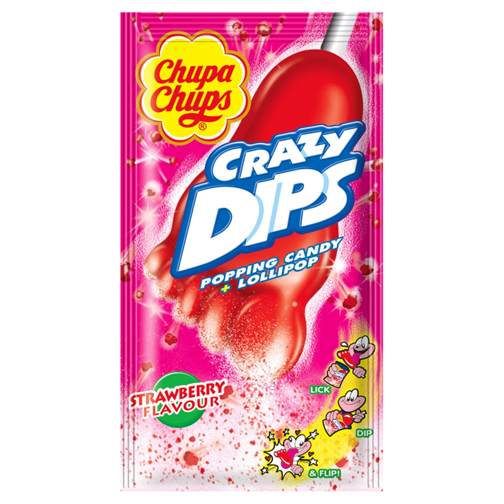 Chupa Chups lízátko 14g Crazy Dips Jahod