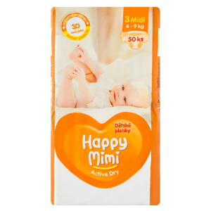 HappyMimi dět.pl.Act.Dry Midi (50ks/fol)