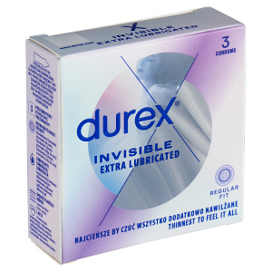 DUREX Invisible Extra Lubricat.(3ks/kra)