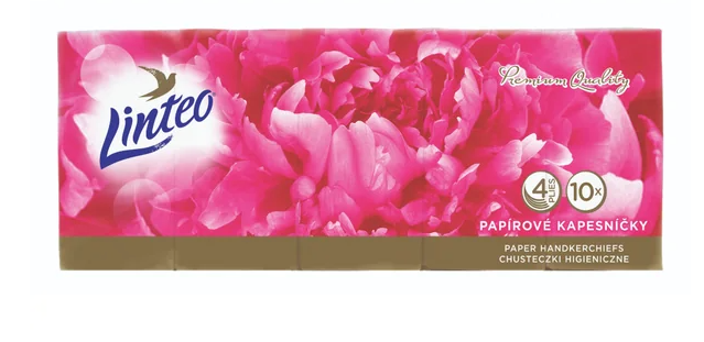 LINTEO Premium Papírové kapesníky 4-vrstvé 10x10 ks